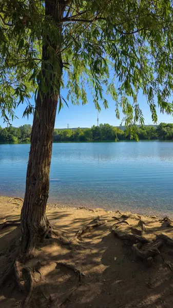 Dresden yazında Leuben çakıl ocağı