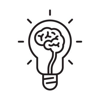 Ampulün içinde insan beyni simgesi