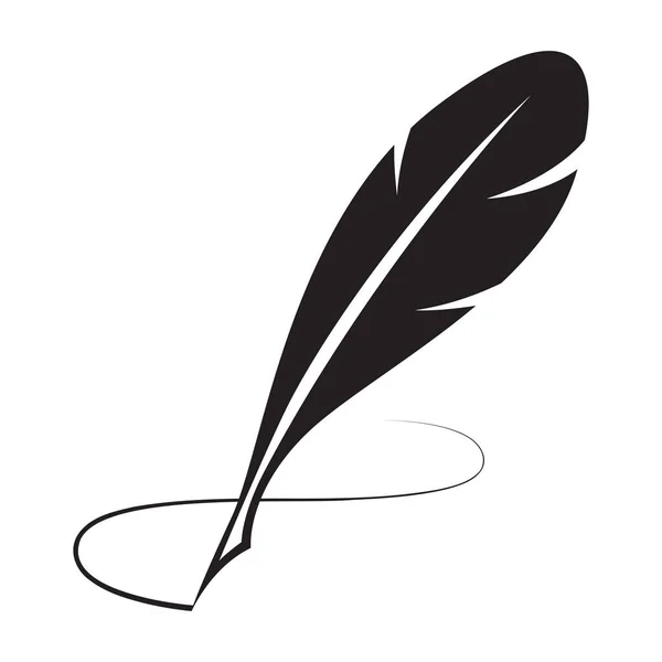 Stylo Plume Noir Sur Fond Blanc — Image vectorielle