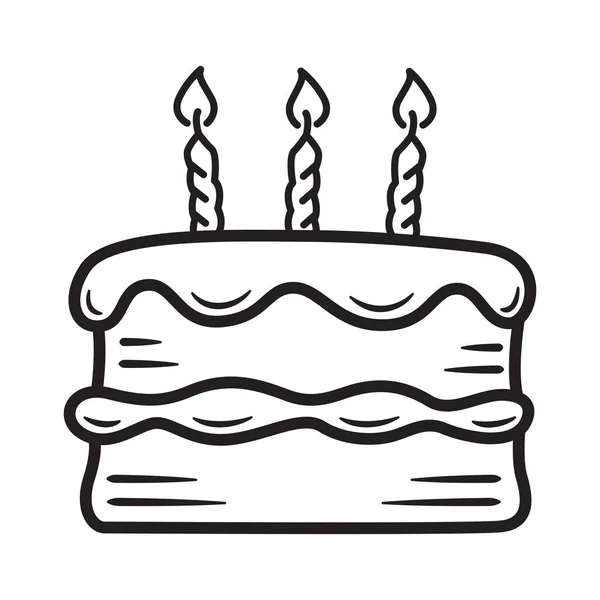 Черный День Рождения Рисунок Торта — стоковый вектор