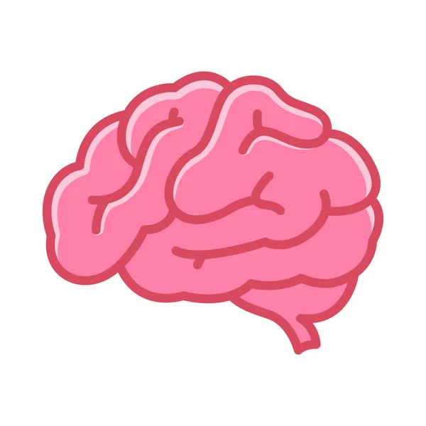 Cerebro Humano Icono Simple Dibujo Del Lado Del Cerebro Estilo — Vector de stock