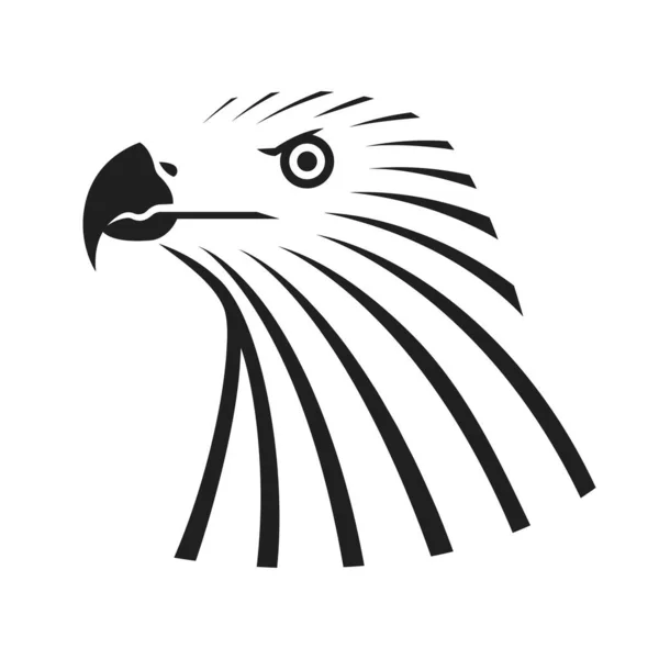 Symbole Tête Aigle Design Moderne Vue Côté Tête Oiseau Noir — Image vectorielle