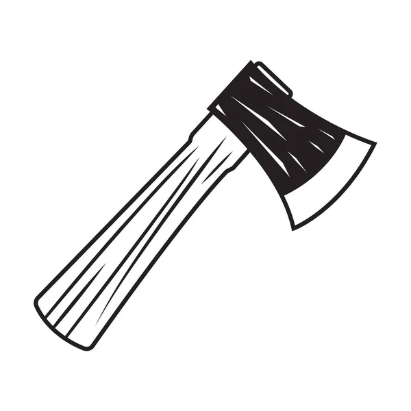 木制手柄斧头绘图 — 图库矢量图片