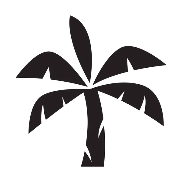 Black Coconut Tree Icon White Background — Stock Vector