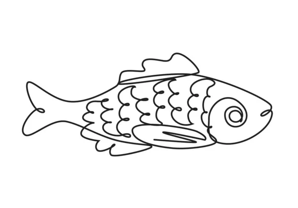 鱼连续画线 手绘风格酒水图解 — 图库矢量图片