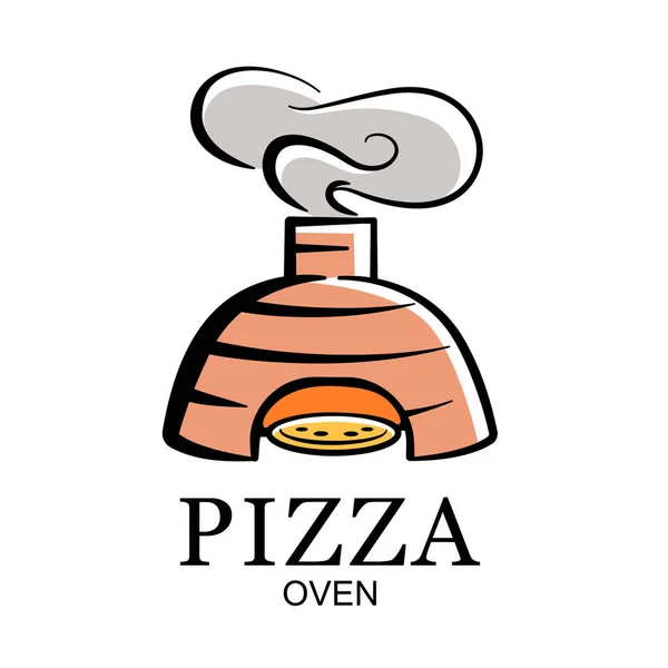 Vintage Pizza Oven Logo Hand Drawn Old Fashioned Pizza Oven — Stock Vector