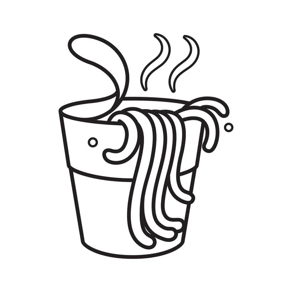 杯面标志 中国食品绘画 亚洲食品符号 — 图库矢量图片
