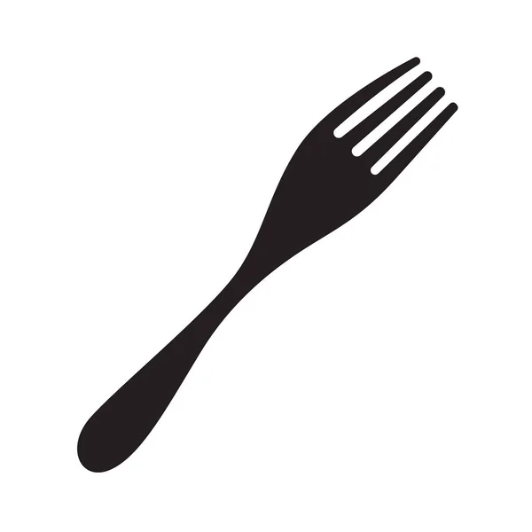 白色背景上的黑色叉子绘图 厨房用具符号 — 图库矢量图片