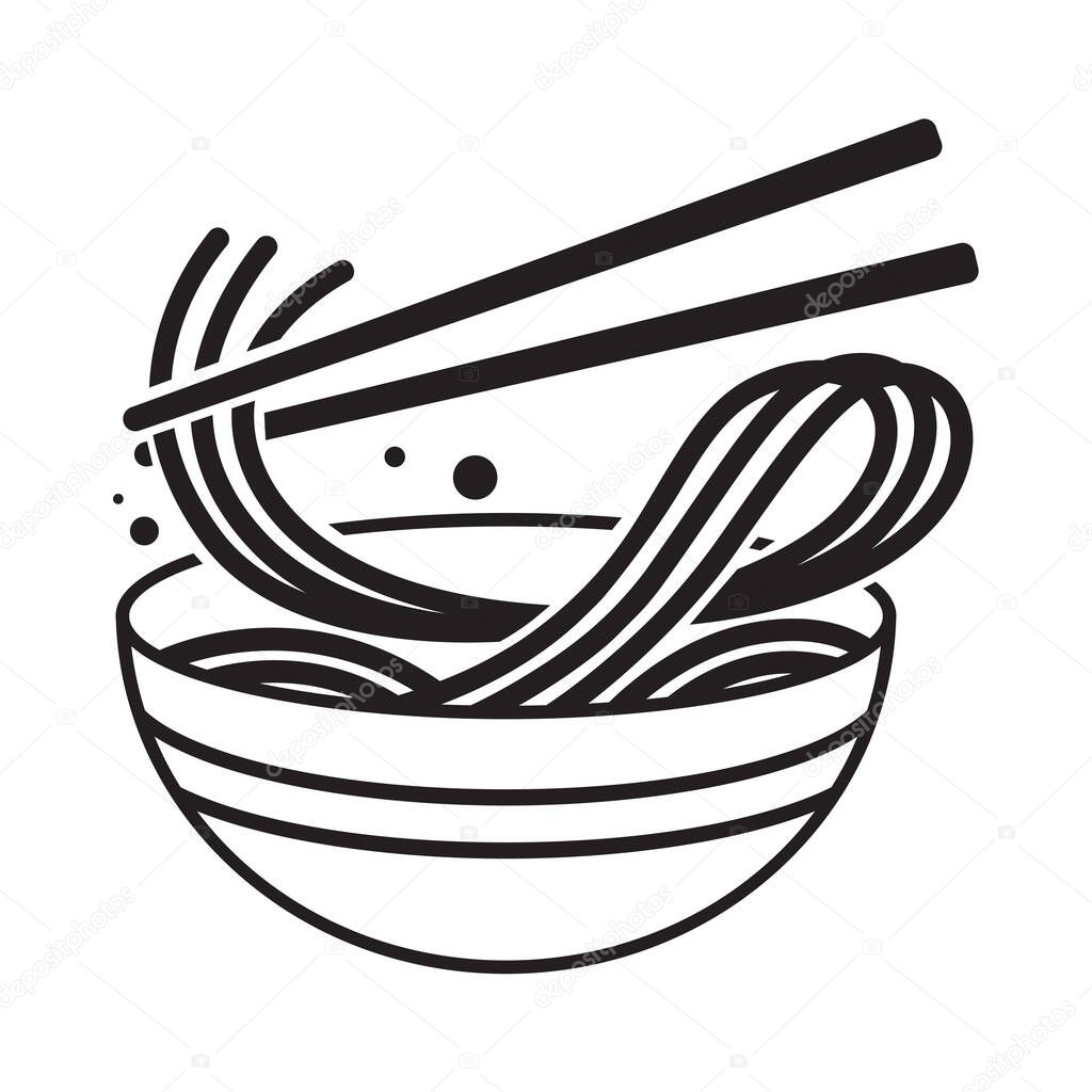 Cup noodles logo, Chinese food painting, Asian food symbol