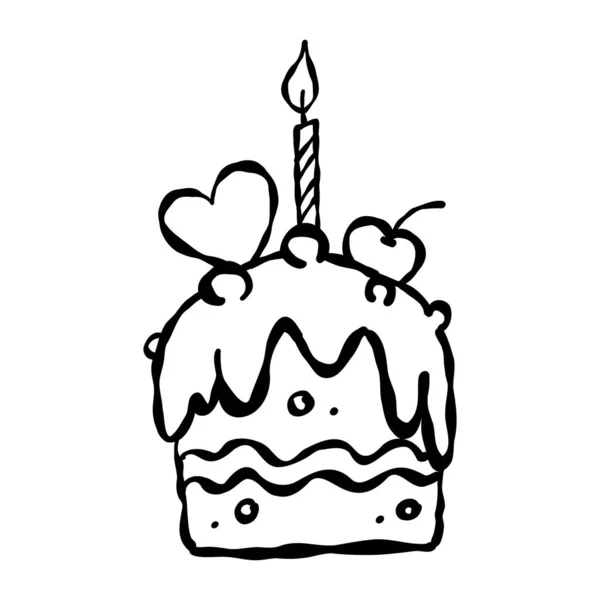 生日蛋糕矢量图解 贺卡装饰图标 — 图库矢量图片
