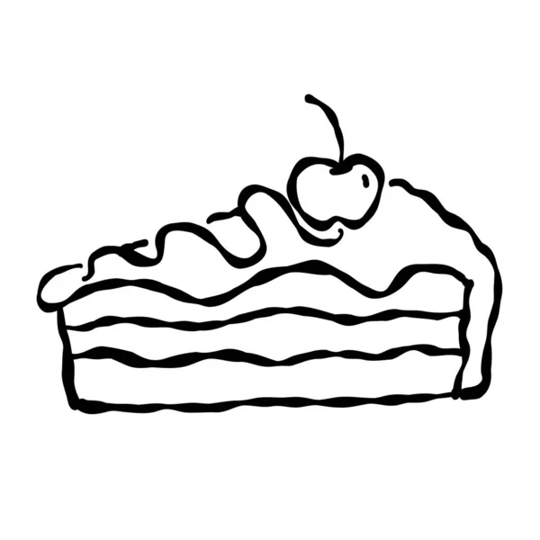 Рисунок Фруктового Пирога Икона Поздравительной Открытки Лицензионные Стоковые Иллюстрации