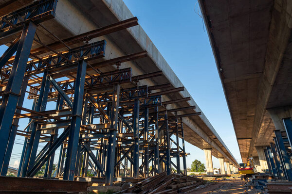 Area of Structure road construction of expressway under construction. new road construction. Civil Engineer. 