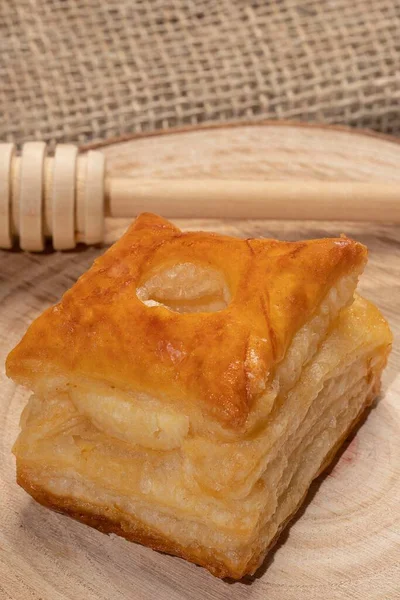 Mielitos Vagy Hojaldres Astorga Mézszirupba Mártott Sütemény Jellemző Astorga Leon — Stock Fotó