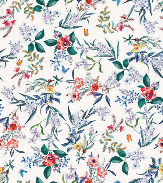 Spring botanical pattern, perfect for fashion and decoration.
