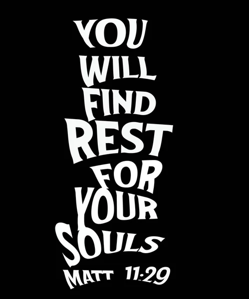 English Bible Verses You Find Rest Your Souls Matt — Stock Photo, Image