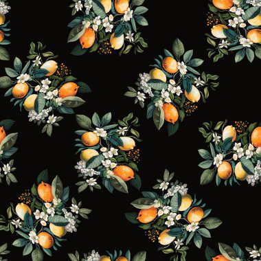 suluboya resim, tropikal çiçek deseni