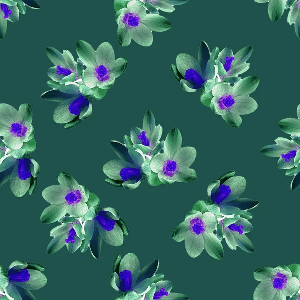 花や蕾や葉を使った水彩のシームレスなパターン — ストック写真