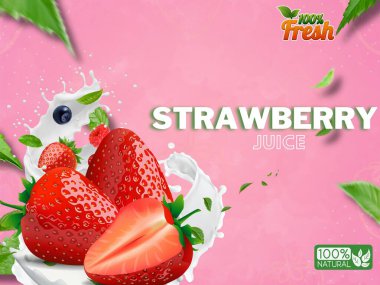 Çilek suyu reklamı podyumda sergileniyor, Süt 