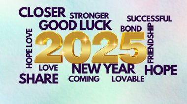 2025 Yeni Yıl Kutlama Kartları, Yeni Yıl, Sevgi, Umut, Başarılı, Sınav, Sevimli, İyi Şans, Bond, Güçlü