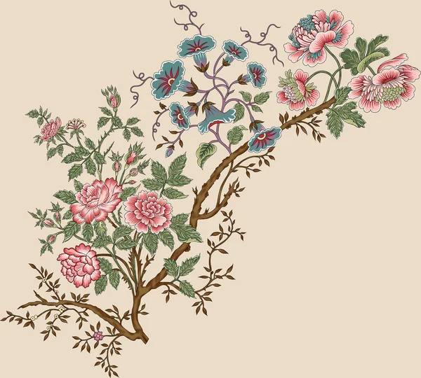 Gyönyörű Virágkollekció Színes Trendi Virágokkal Ruhatervezéshez Való Levelekkel — Stock Fotó