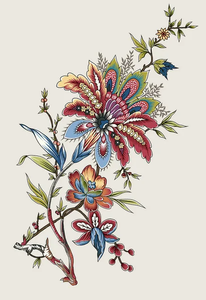 Eine Schöne Florale Kollektion Mit Farbenfrohen Trendigen Blumen Und Blättern — Stockfoto