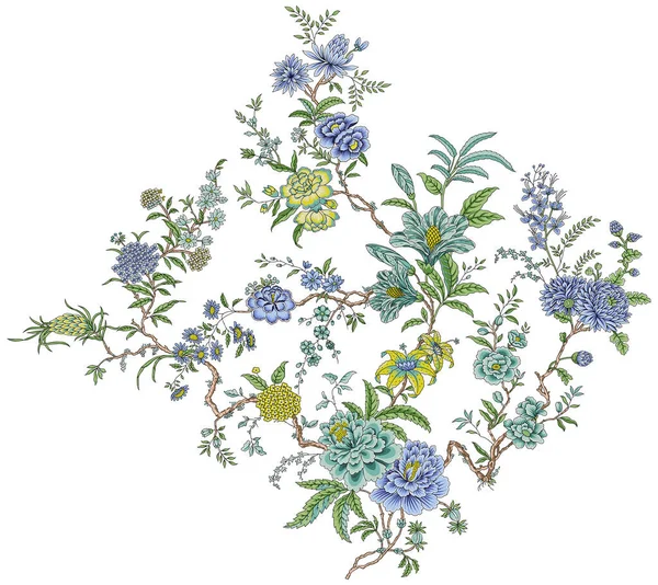 Krásná Květinová Kolekce Barevnými Módními Květinami Listy Pro Oděvní Design — Stock fotografie