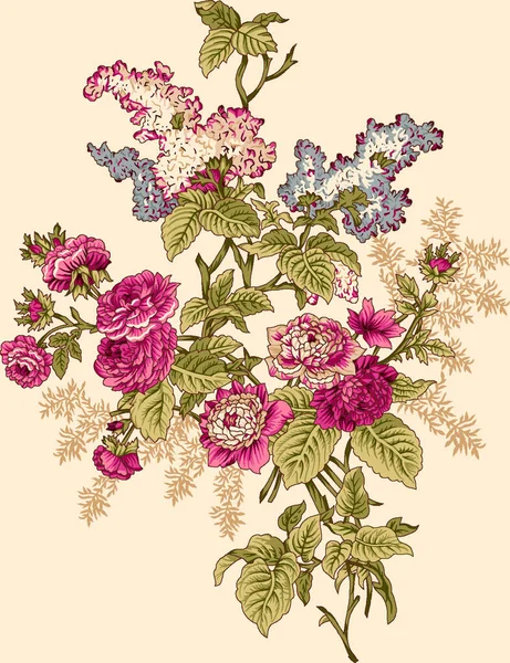 Gyönyörű Virágkompozíció Ruházati Minták Készítéséhez — Stock Fotó