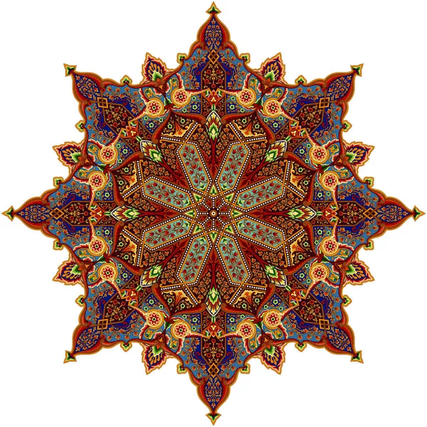 Eşarp Için Güzel Bir Çiçek Daire Tasarımı Çiçek Mandala Tasarımı — Stok fotoğraf