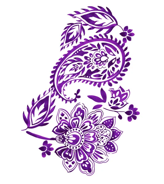 Красивый Цветочный Дизайн Красивыми Трехцветными Цветами Листьями Дизайна Бесшовный Узор — стоковое фото