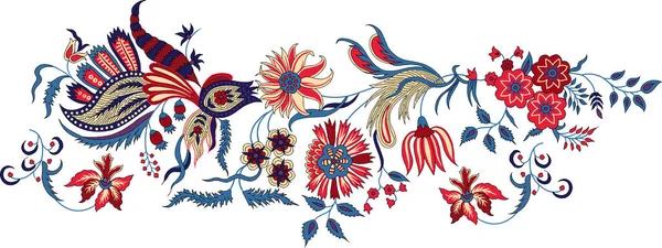 Ένα Όμορφο Αφηρημένο Σχέδιο Floral Ρίγα Για Σύνορα Πολύχρωμα Μοντέρνα — Φωτογραφία Αρχείου