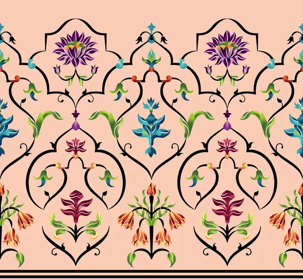 Een Prachtig Abstract Bloemdessin Met Kleurrijke Trendy Bloemen Bladeren Voor — Stockfoto