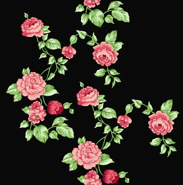 Beau Design Floral Abstrait Avec Des Fleurs Des Feuilles Colorées — Photo