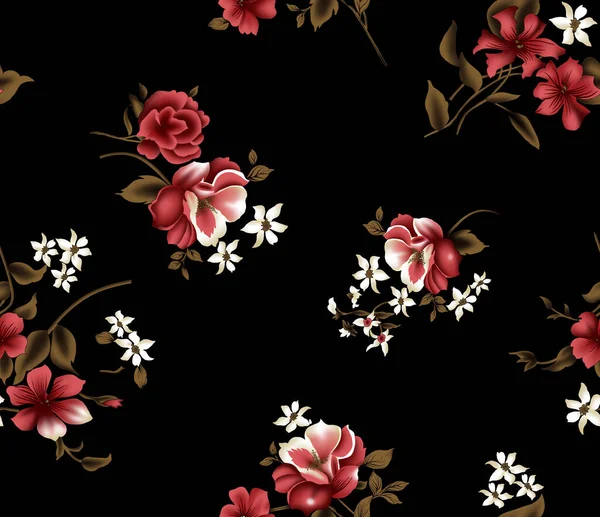 Hermoso Diseño Floral Abstracto Con Flores Moda Colores Hojas Para —  Fotos de Stock