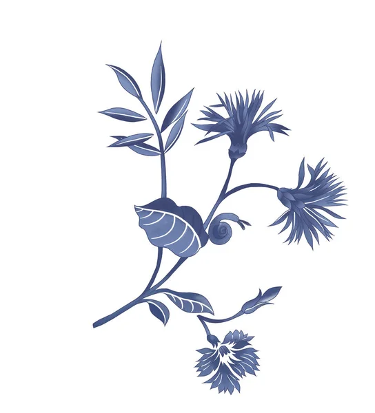 아름다운 추상적 꽃무늬에 유행하는 디자인의 모티프 꽃꽂이 — 스톡 사진