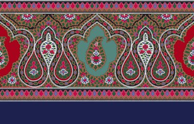 Renkli çiçekleri ve giysi tasarımları için yaprakları olan güzel, soyut bir çiçek tasarımı..