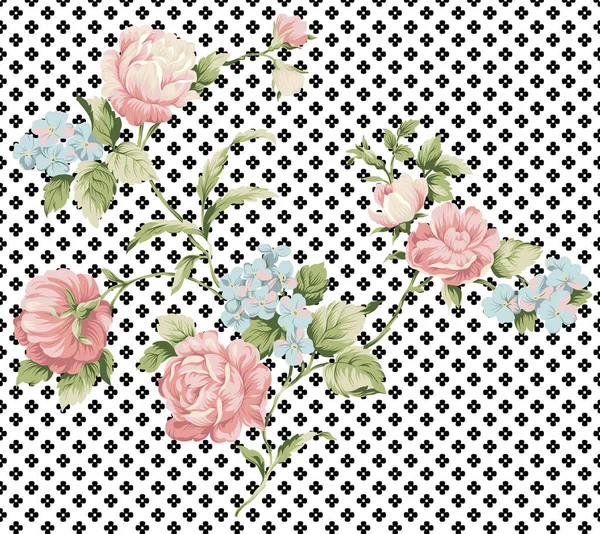 아름다운 추상적 꽃무늬에 유행하는 디자인의 모티프 꽃꽂이 — 스톡 사진