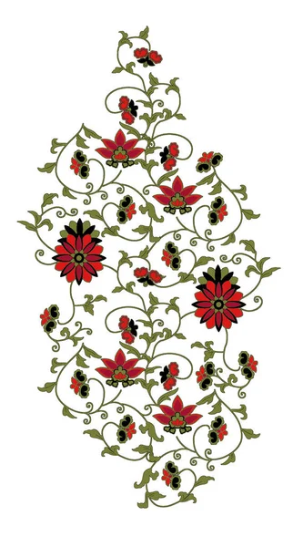 Egy Gyönyörű Absztrakt Virágkompozíció Színes Trendi Virágokkal Ruhatervezésre Szánt Levelekkel — Stock Fotó