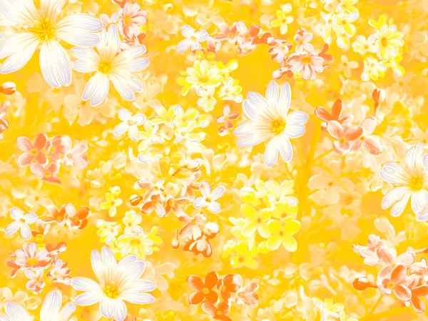 Piękny Abstrakcyjny Kwiatowy Design Kolorowymi Modnymi Kwiatami Liśćmi Projektowania Odzieży — Zdjęcie stockowe