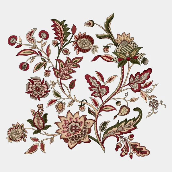 색깔의 디자인의 아름다운 추상적 꽃무늬이다 바로크 — 스톡 사진