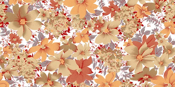 Hermoso Diseño Floral Abstracto Con Flores Moda Colores Hojas Para — Foto de Stock