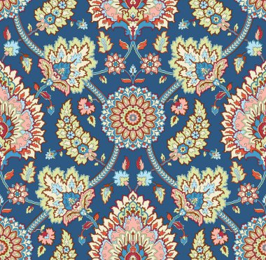 Renkli çiçekleri ve giysi tasarımları için yaprakları olan güzel, soyut bir çiçek tasarımı.. 