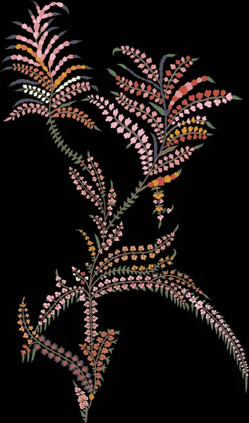 Beau Design Abstrait Paisley Floral Avec Des Fleurs Des Feuilles — Photo