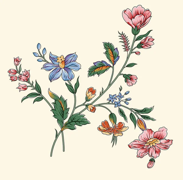 Krásný Abstraktní Květinový Design Barevnými Módními Květinami Listy Fantazie Květiny — Stock fotografie