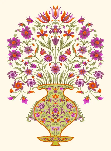 Egy Gyönyörű Absztrakt Virágos Design Színes Trendi Virágokkal Levelekkel Fantázia — Stock Fotó