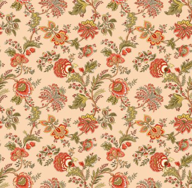 Renkli çiçekleri ve yaprakları olan soyut, güzel bir çiçek deseni. Fantezi çiçekleri, doğal duvar kağıtları, çiçek desenleri, kıvrımlı resimler.