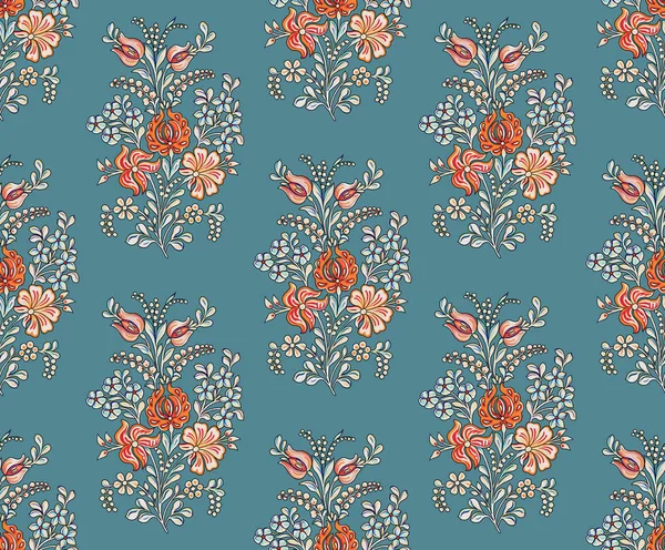 Egy Gyönyörű Absztrakt Virágos Zökkenőmentes Design Színes Trendi Virágokkal Levelekkel — Stock Fotó