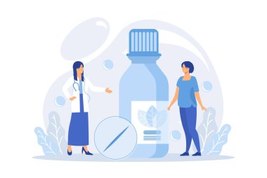 Bütünsel iyileşme. Hastalık tedavisi için doğal bir ilaç. Tıp pratiği. Homeopati, homeopatik tıp, alternatif tıp konsepti sistemi. düz vektör modern illüstrasyon