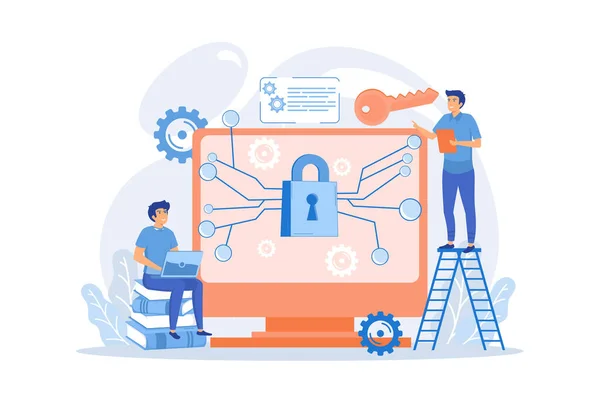 Personlig Digital Sikkerhed Forsvar Beskyttelse Mod Hackere Svindlere Databrud Forebyggelse – Stock-vektor
