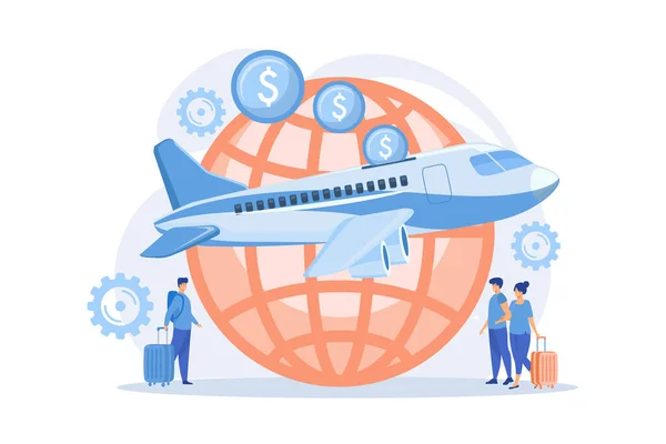 Goedkope Tickets Voor Luchtvervoer Kostenefficiënte Last Minute Vluchtaanbiedingen Economy Class — Stockvector