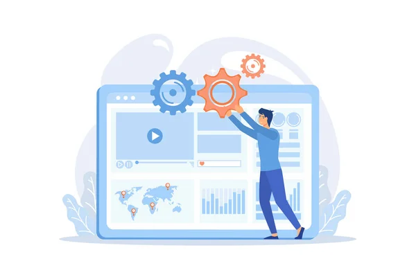 Internet Advertising Analytics Seo Marketing Reports Infographics Digital Promotion Social — Stock Vector
